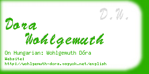 dora wohlgemuth business card